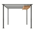 thumbnail image 7 of Outdoor Patio Pergola with Retractable Pergola Canopy, Aluminum  Backyard Shade Shelter for Porch, Outdoor Party, Garden, Grill Gazebo, 7 of 7