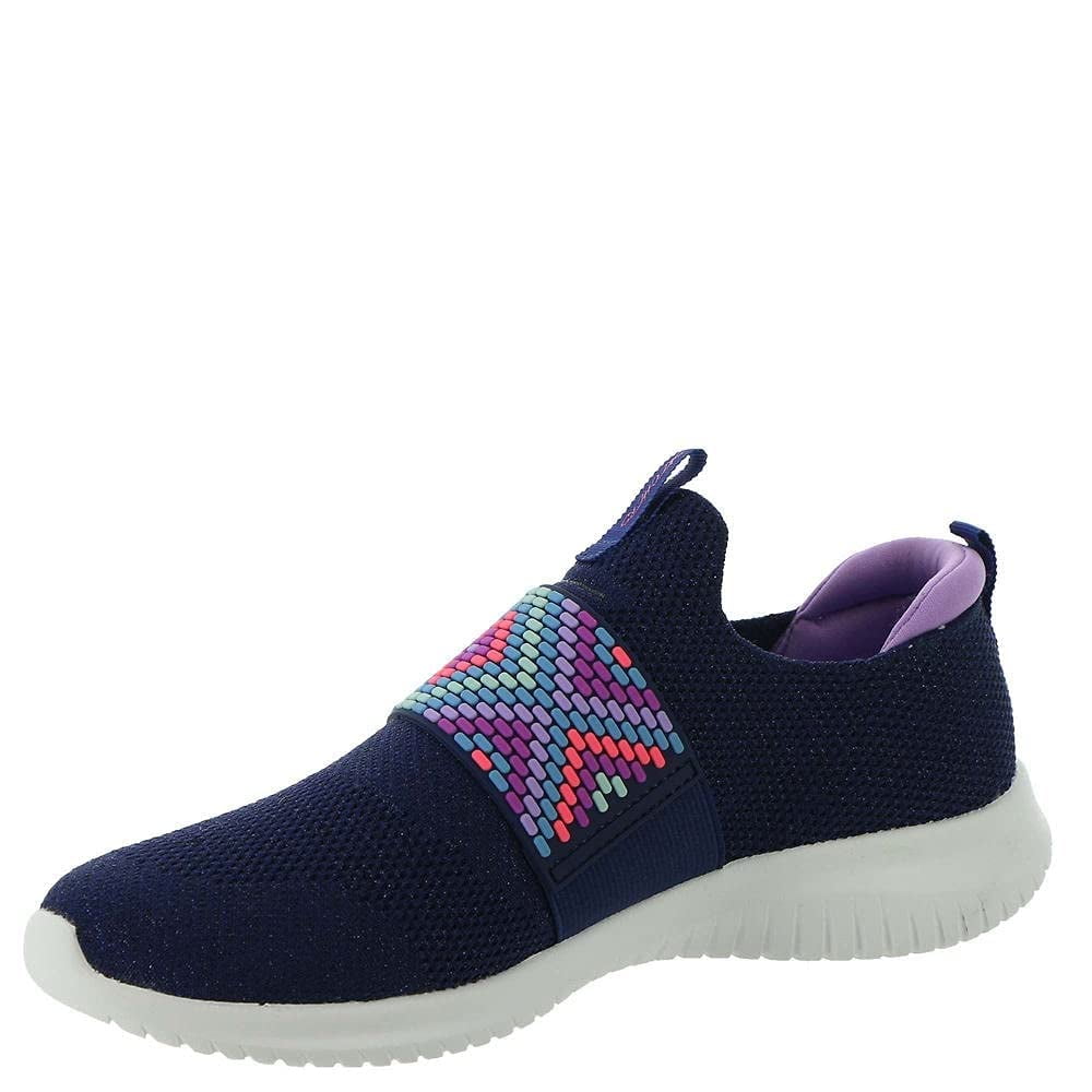 Skechers Girl s Ultra Flex Friendship Fun Sneaker in Navy Blue Size 13.0 Medium Width