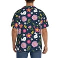 thumbnail image 5 of Xecao offers the Floral Rabbit for Men's Casual Short-sleeved Shirt, a button-up collared shirt with a pocket, perfect for beach vacations and yacht travel in the Medium size., 5 of 7