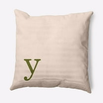 Simply Daisy 16" x 16" Modern Monogram Indoor/Outdoor Polyester Throw Pillow, Olive