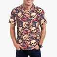thumbnail image 1 of Balery Skull rock record artist Camisa Polo de Hombre con Estampado, de Manga Corta y Tejido Medio, Camisa Tipo Golf Polo-X-Large, 1 of 6