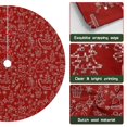 thumbnail image 6 of Christmas Tree Skirt,Red Christmas Scene Pattern Christmas Tree Decor with Red Ribbon Ties,Round Shape,Christmas Decorations for Home 48"x48", 6 of 7