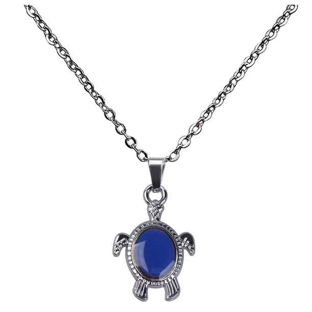 Collar con colgante de tortuga que cambia de color según la temperatura para mujer, estilos variados, unisex, mejor regalo, cadena de acero inoxidable