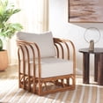 thumbnail image 4 of Safavieh Couture Harlowe Rattan Mid-Century Accent Chair, Natural/White, 4 of 11