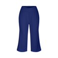 thumbnail image 4 of Huresd Capri Pants for Women, Summer Casual Pull On Womens Capris with Pockets, Women's Casual Pants & Capris, Ladies Capris Blue 2XL, 4 of 7