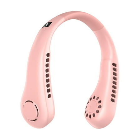 

EDFRWWS Bladeless Neck Fan USB Charging Mini Fan for Outdoor (pink digital display)