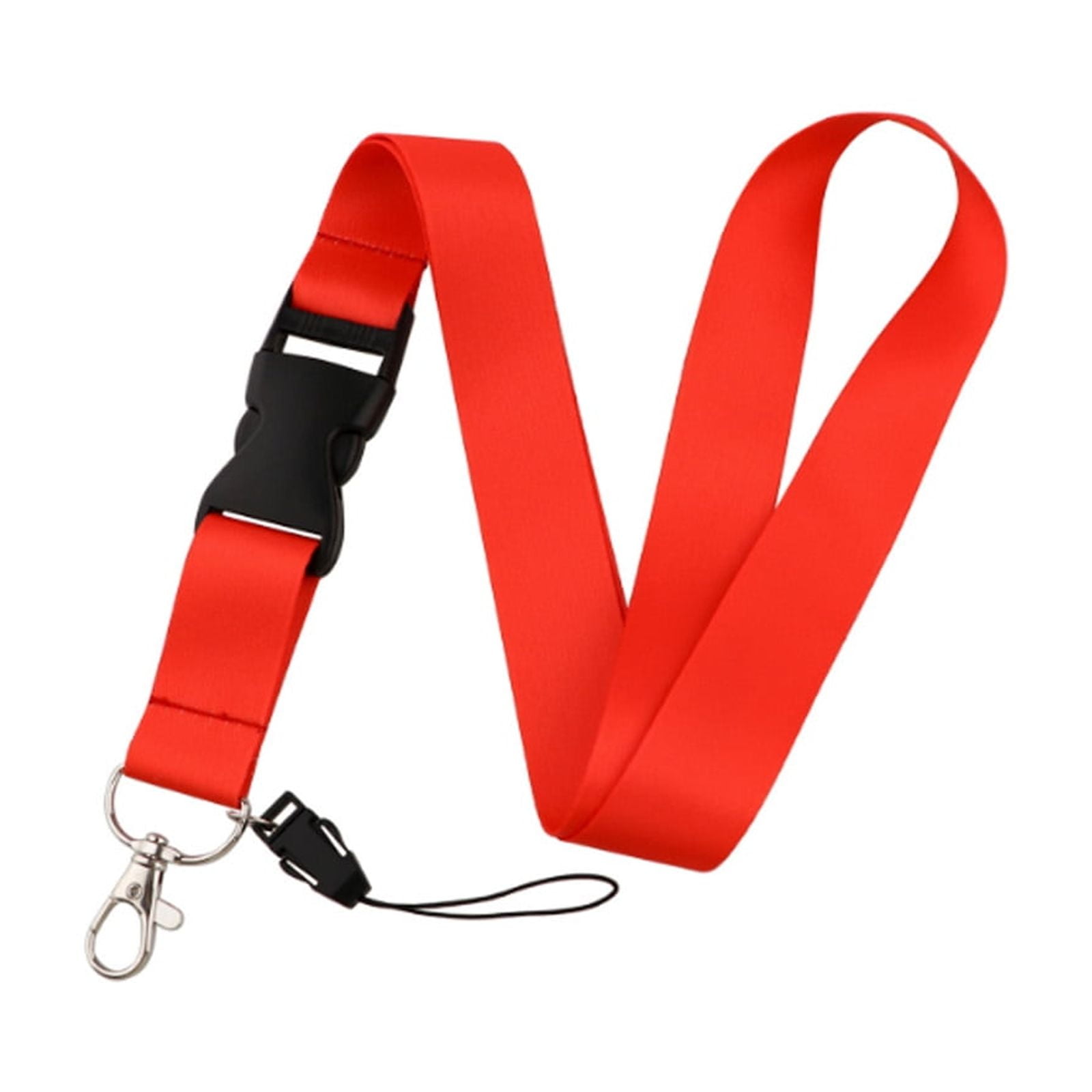 Galaxy Print Lanyard With Detachable Buckle - Black Red Keychain ID Badge Holder