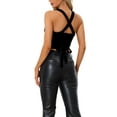 thumbnail image 3 of INSPIRE CHIC Women's Strappy Crop Tank Tops Sparkle Deep V Sleeveless Top XL Black, 3 of 6
