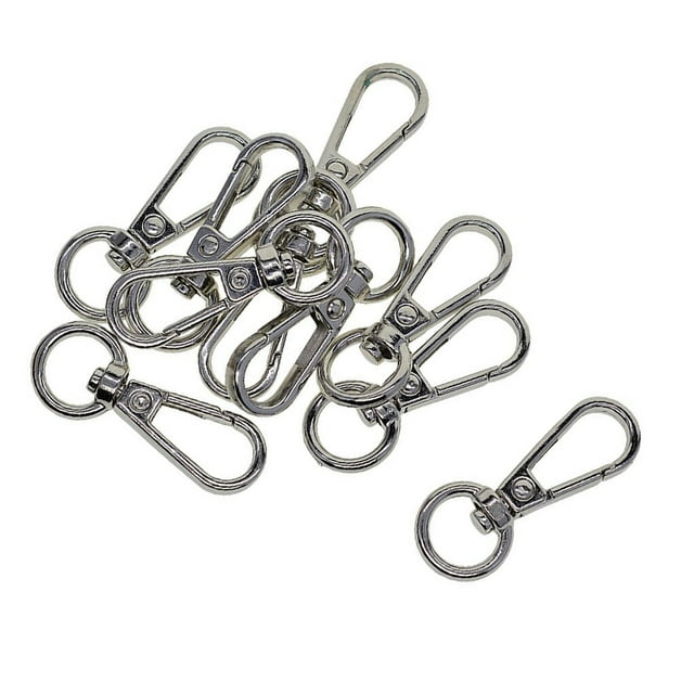 10 Pieces Swivel Snap Lobster Clasp Clips Keychain Key Jewelry Making Clasps Lobster Rings DIY Silver