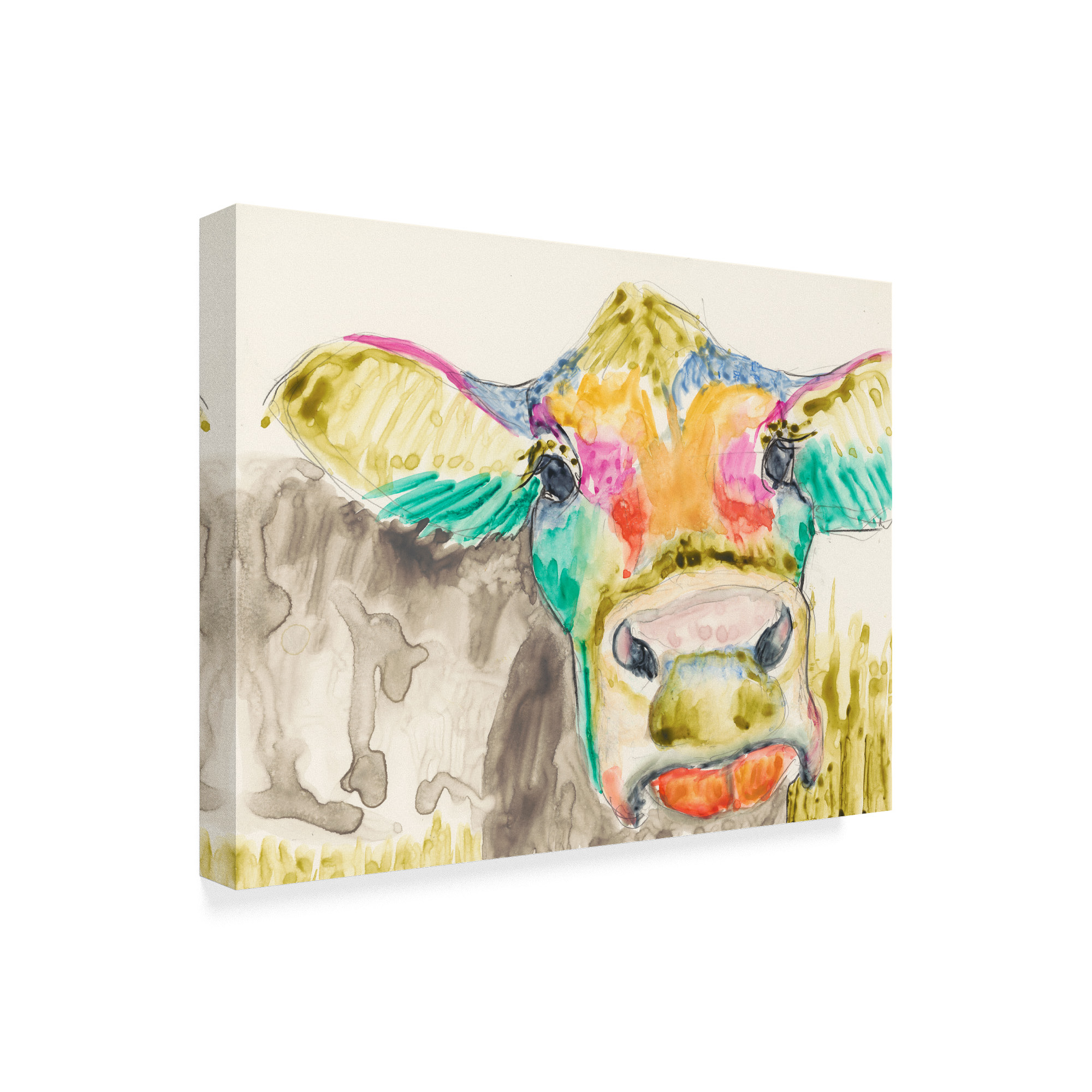 Trademark Fine Art 'Hifi Cow II' Canvas Art by Jennifer Goldberger