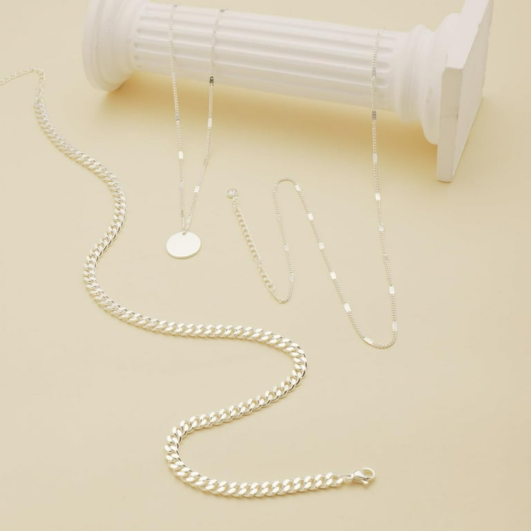Aazon.co: Picuzzy Layered Silver Necklaces For Woen, Layering Stacked Stackable Layer 925