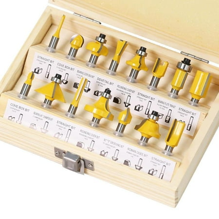 1/4 Inch Shank Router Bit Set Woodworking Router Bit Kit with Storage Case Power Tool Accessories for Trimmers & Slotting Drill Bits Hardware Cutting Tool Cutting Hardware