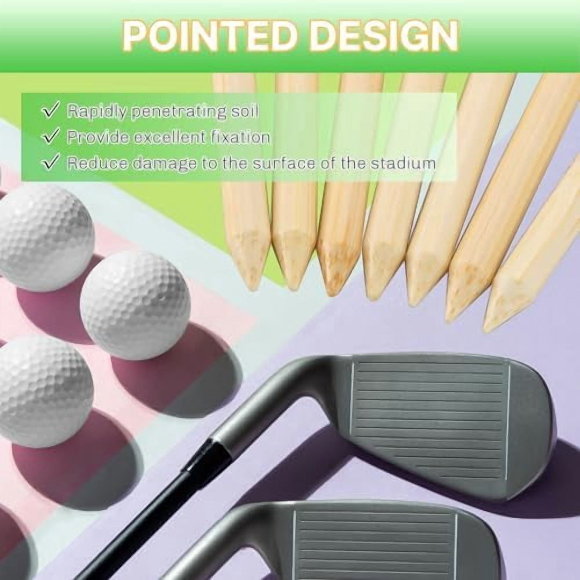 Bamboo Golf Tees 1000/500/250 PCS 2-3/4 & 3-1/4 inch Length | Bamboo Golf Tees, 7X Stronger Than Wood Golf Tees, Reduce Friction & Side Spin