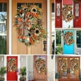 thumbnail image 4 of Prettyui 15.6" Autumn Harvest Festival Leopard Wreath Sunflower Door Hanging Wreath, 4 of 7