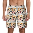 thumbnail image 2 of Picia Cute Cats pattern Mens Swim Trunks with Compression Liner Stretch Beach Shorts Quick Dry with Zipper Pockets No-Chafing Board Shorts-Small, 2 of 9