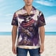 thumbnail image 2 of Balery Cool Skull Cowboy Camisas hawaianas de manga corta para hombre, camisas playeras de corte holgado, camisas de vacaciones con botones,XX-Large, 2 of 7