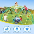 thumbnail image 2 of KloKick 10ft Outdoor Climbing Dome with Swing - 800lbs Capacity, Includes Saucer Swing - Durable Steel Jungle Gym for Kids Ages 3-10 Easy Assembly, Weather-Resistant(Green), 2 of 12