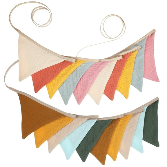 OUNONA  2 Pcs Pennant Banner Flags Outdoor Bunting Travel