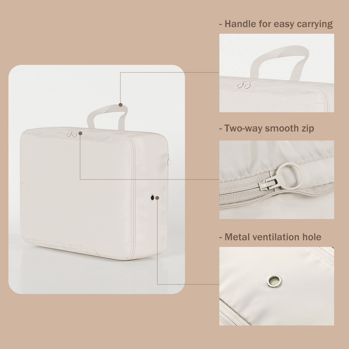 AUXDIQ 3 PCS Compression Packing Cubes Travel Luggage Organizer Bags Set Packing Organizers Compression Suitcase Bag Travel Essential Bag