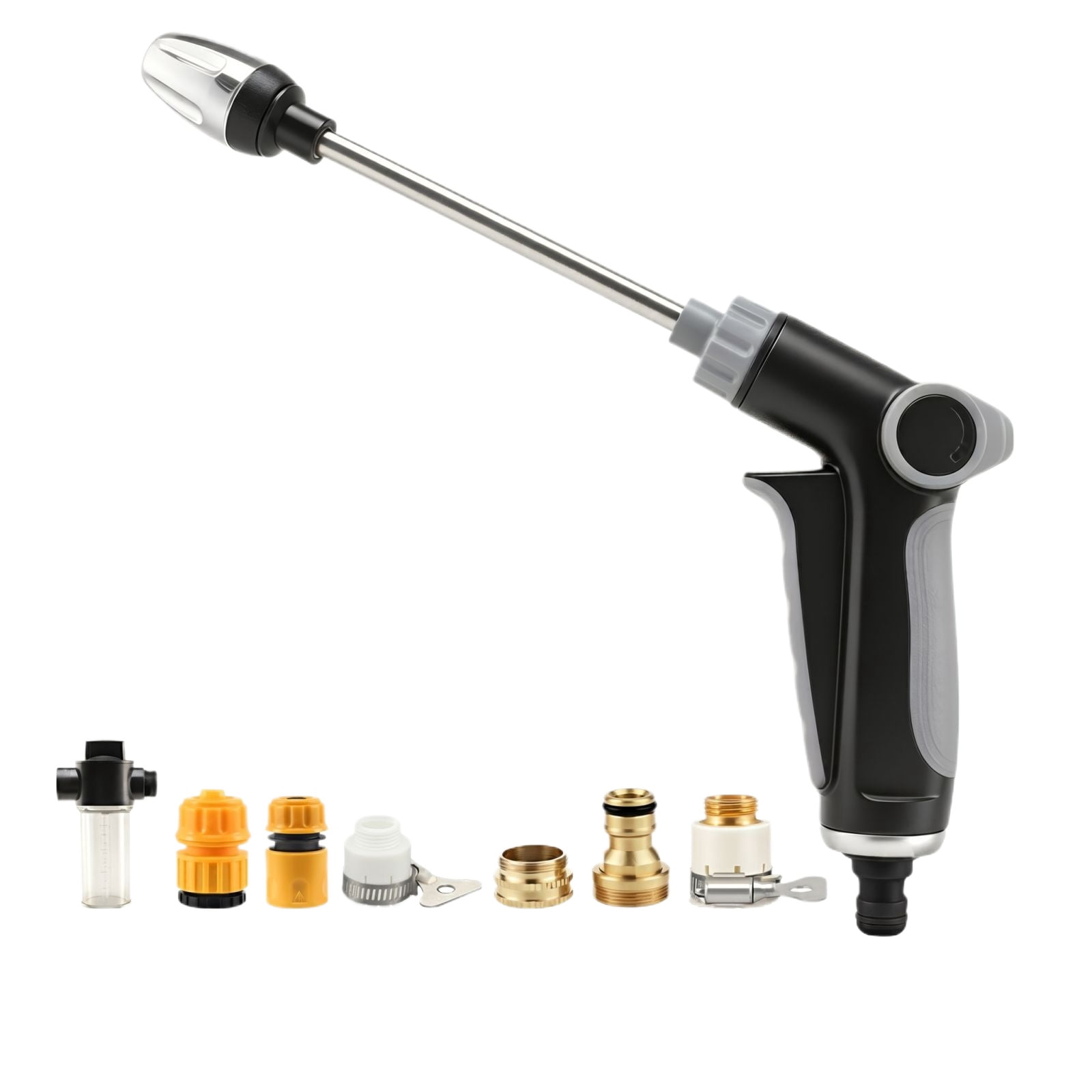 High Pressure Hose Nozzle Heavy Duty Brass Garden Hose Nozzle Direct Jet Stream Water Hose Nozzle for Car Washing Patio Cleaning Watering