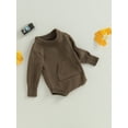 thumbnail image 3 of Bagilaanoe Newborn Baby Boys Knitted Rompers Long Sleeve Bodysuit Sweater 3M 6M 12M 18M 24M Infant Fall Ribbed Knitwear, 3 of 8