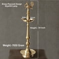 thumbnail image 2 of Indian Art Villa 34" Brass Pillar Diya - Kerala+Murga Design - Majestic Traditional Lighting, 2 of 5