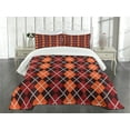 thumbnail image 3 of Ambesonne Geometric Quilted Bedspread Set 3 Pcs, Autumn Scottish Argyle, Queen Size, Multicolor, 3 of 5