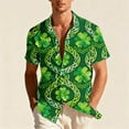 thumbnail image 2 of hlysgo St Patricks Day Hawiian Shirts for Men Shamrock Irish Printed Short Sleeve Button Down Shirts Funny St Patricks Day Tshirts Green XL, 2 of 8