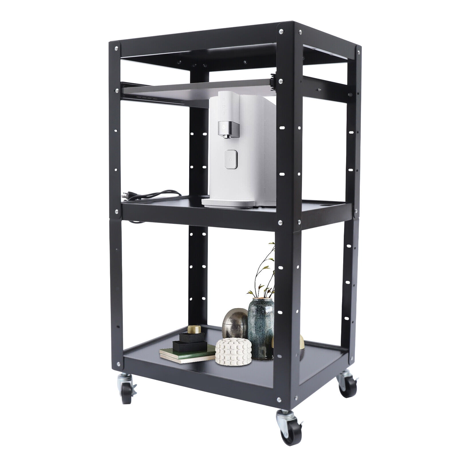 DENEST AV Cart Height Adjustable Free Standing Rolling Standing Desk Home Office Desk