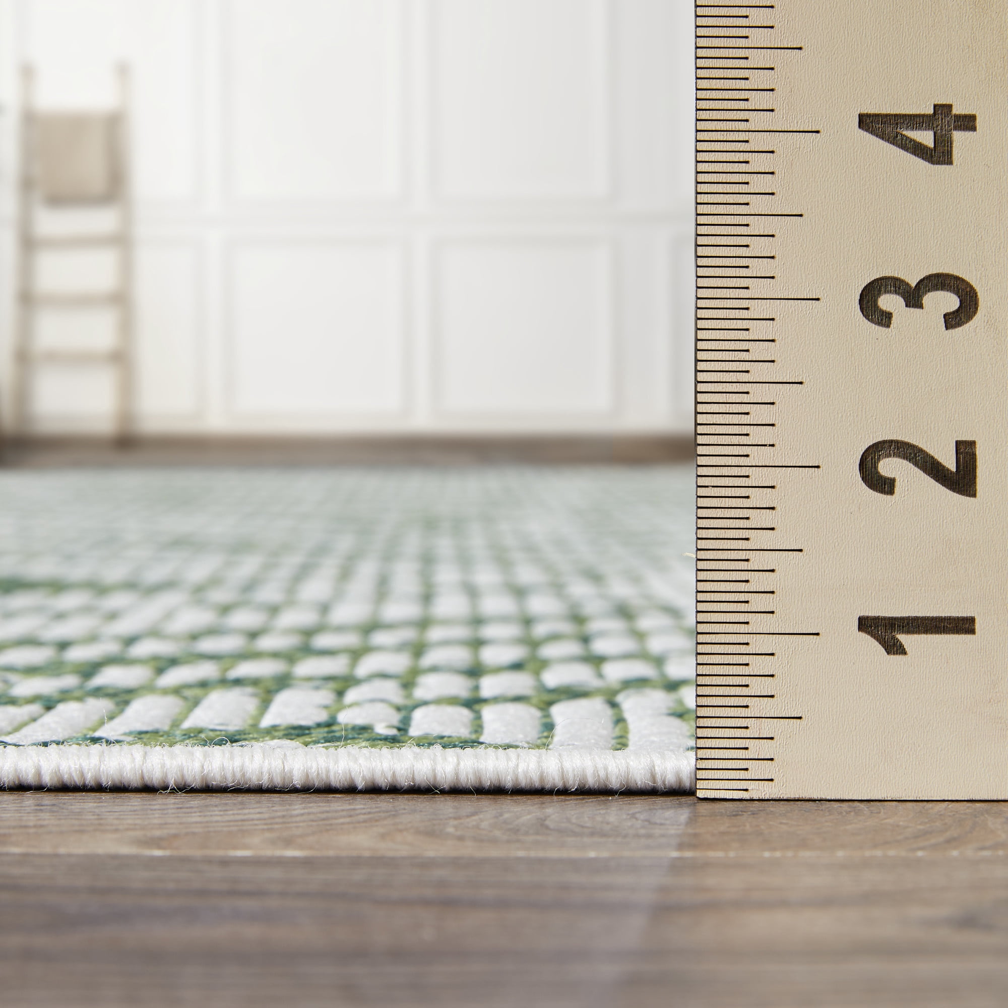 Loomaknoti Breyleigh Calitrah 6' x 9' Green Ikat Indoor/Outdoor Area Rug