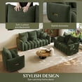 thumbnail image 6 of avobird 81" premium Teddy fabric sofa with 3 Pillows, Modern Deep Seat 3 Seater Boucle Sofa & Single Sofa Chair, Oversized Loveseat Sofa for Living Room, Green, 6 of 6