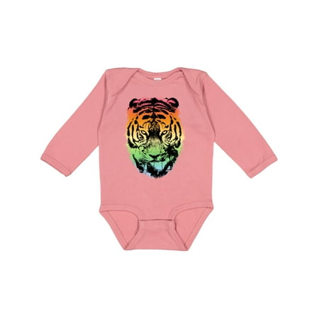 

Inktastic Tiger with Gradient Sunset with Palm Trees Gift Baby Boy or Baby Girl Long Sleeve Bodysuit