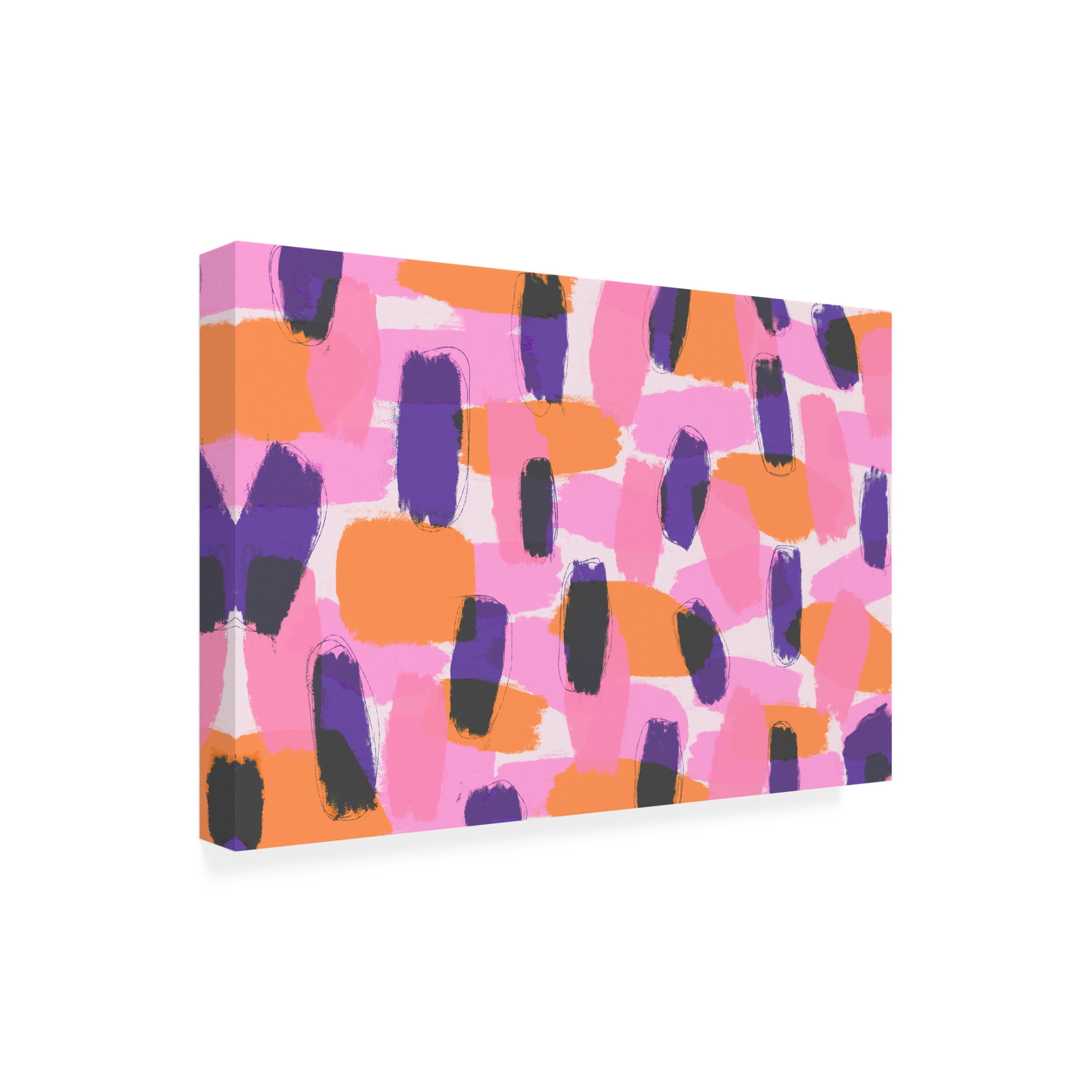 Canvas Wall Art - Treechild 'Layered Purple Strokes Pattern' Wall Art for Living Room, Bedroom, or Office D?cor by Trademark Fine Art - 32 x 22 Inches