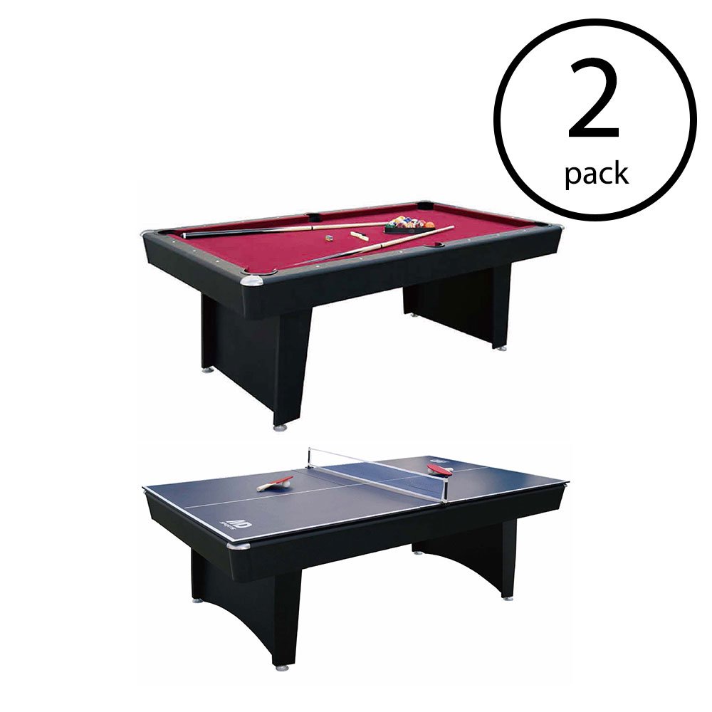 MD Sports 84" Billiard Table and Table Tennis Top Combination (2 Pack)