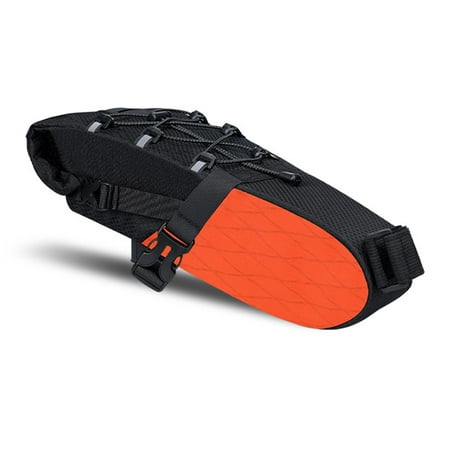 Bicycle Saddle Storage Bag 5.8L Capacity Waterproof Reflective Road Mountain Bike Seat Rear Tail Bag Organizer Pouch Cycling Bike Accessories -Orange
