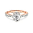thumbnail image 3 of 4 Carat IGI Certified Oval Shape Lab Grown Diamond Engagement Ring | 14K Rose Gold | Lumina Halo Eternity Diamond Ring | FG-VS1-VS2 Quality Friendly Diamonds, 3 of 4