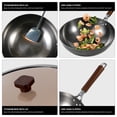thumbnail image 4 of 12" Carbon Steel Wok Nonstick Stir-Fry Pan with Lid & Utensil Set, Works on Induction Gas Electric Open Fire for Cooking Camping, 4 of 8
