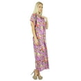 thumbnail image 4 of Bimba Women Long Cotton Custom Kaftan White Floral Night Wear Classic Caftan Dress, 4 of 5