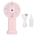 thumbnail image 1 of Ventilador de mano pequeño con carga USB, humidificador, miniventilador portátil de escritorio, mesita de noche, universal, rosa, 178 x 92 x 40 mm, 1 of 5