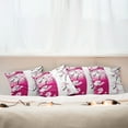 thumbnail image 3 of Ambesonne Floral Throw Pillow Cover 4 Pack, Apricot Flowers Blooms, 18", Pink Black White, 3 of 6