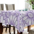 thumbnail image 3 of WOBOGO A Pattern with Pale Purple Daisies Square Tablecloth 60×108in Polyester Fabric Tablecloth Washable Dust Resistant Wrinkle Resistant, 3 of 9