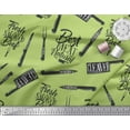 thumbnail image 3 of Soimoi Green Rayon Fabric Text & Knife Kitchen Decor Fabric Printed Yard 56 Inch Wide, 3 of 3