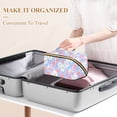 thumbnail image 3 of FORMRS Makeup Bag Travel Cosmetic Organizer for Women Fold Flat Zipper Pouch with Handle, Pink Daisy, 3 of 8