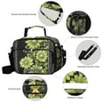 thumbnail image 3 of FORMRS Student Lunch Bag Insulated Reusable Cooler Box with Zipper Pockets, Green Flowers, 3 of 9