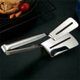 thumbnail image 5 of DAMAI 2 Pcs Spatula Tongs for Flipping, Stainless Steel Grill Clamp Spatula Flipper, Anti-Scald Extended Handle Spatula Tongs, Slotted Double Spatula, For Flipping Steak Fish Hamburger BBQ Pizza, 5 of 7