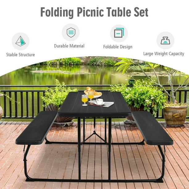Table Extérieure Pliable Avec Robinet - 108x57,5x92,5 Cm, HDPE, Capacité 50 Kg - Pour Pêche, Pique-nique, Barbecue