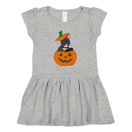 

Inktastic Halloween Frenchie Pumpkin Puppies Gift Toddler Girl Dress