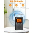 thumbnail image 4 of Bluetooth Portable AM FM Radio, Pocket Radio with Digital Tuning, Rechargeable AM FM Radio with  Earphone Jack, Flashlight, LCD Screen, 4 of 8