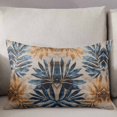 thumbnail image 3 of Navy Blue Brown Throw Pillow Cover 16 x 24 Inch Decorative Pillow Cover Tropical Vintage Botanical Palm Leaves Lumbar Pillowcase Seasonal Rectangle Cushion Case for Couch Sofa Bed Living Room, 3 of 7