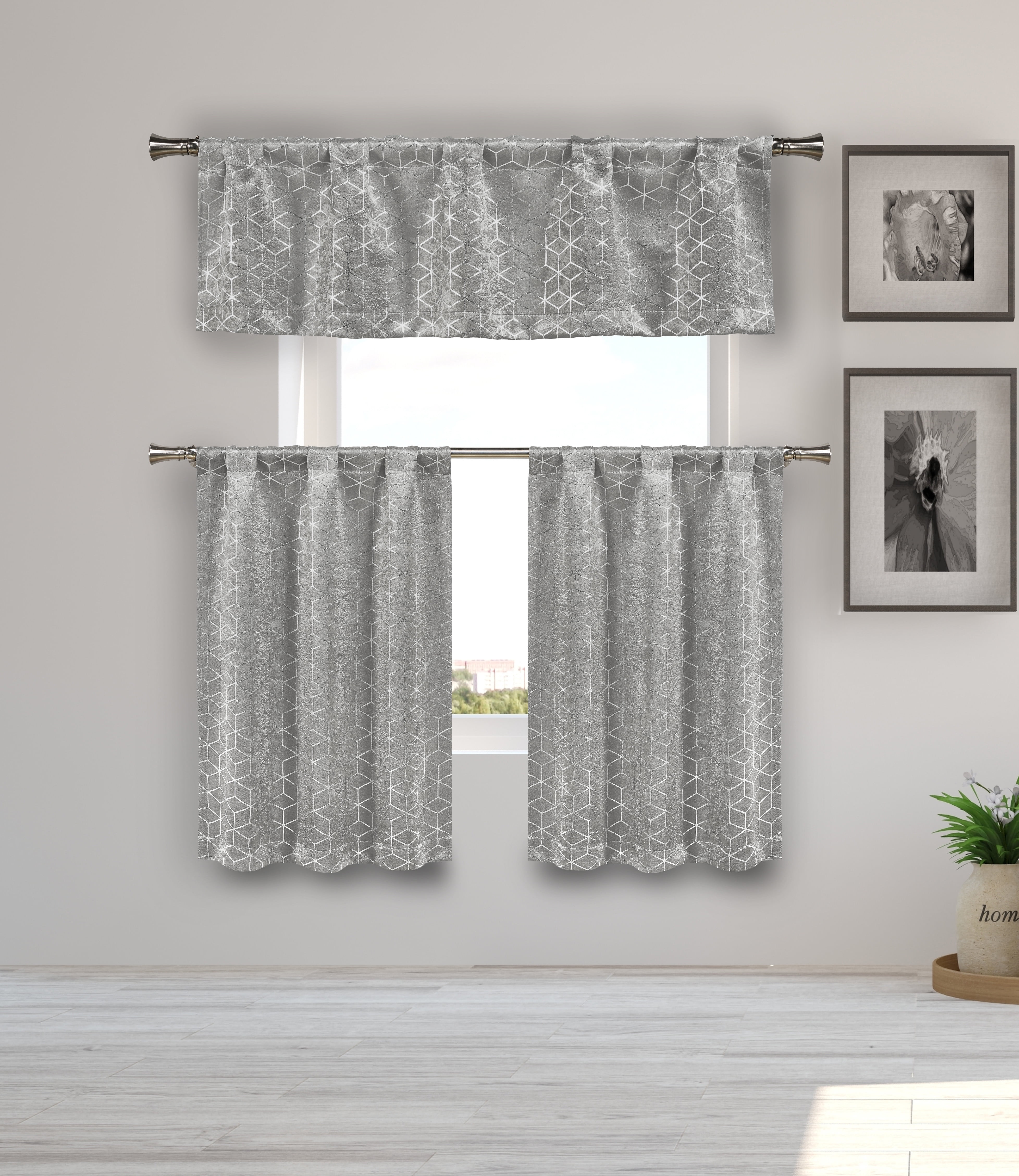 Essie Solid Kitchen Curtain & Tier Set